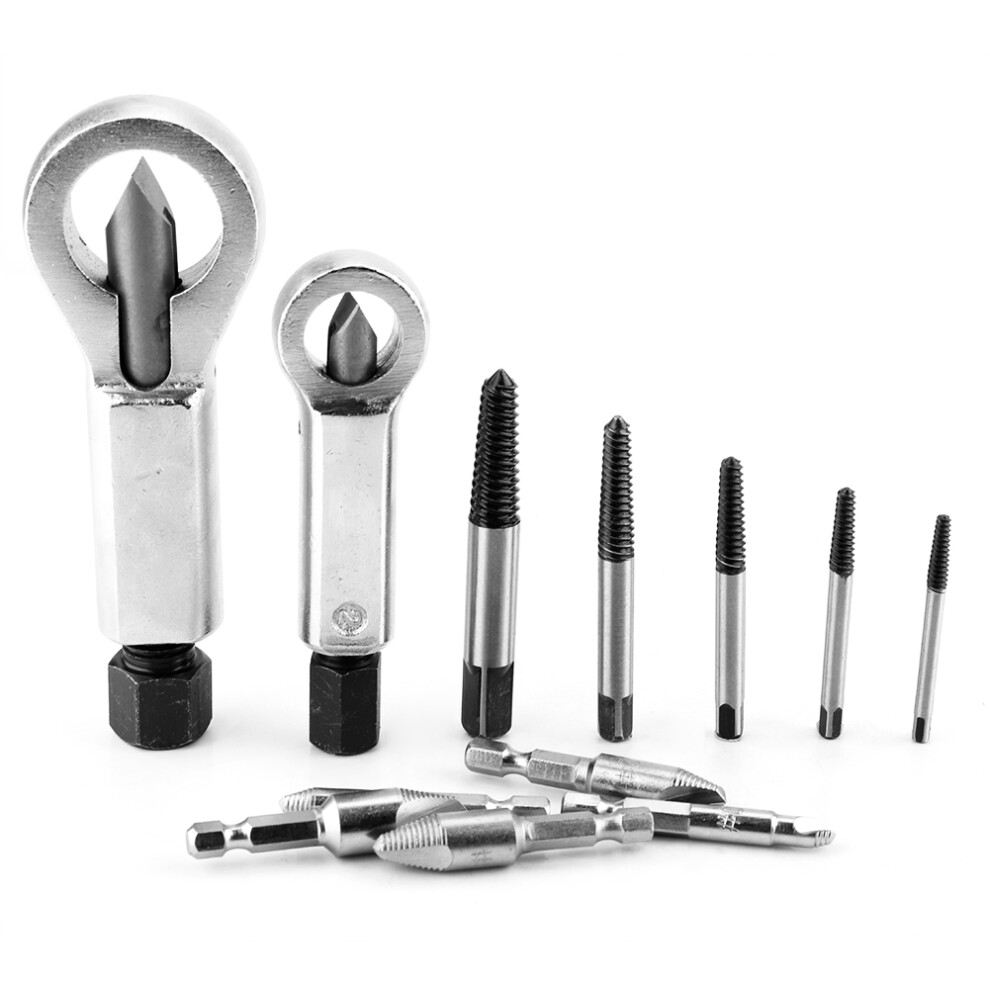 12Pcs Nut Splitter & Extractor Set, Rusted Damaged Bolt Remover Tools, Silver 6921392285254