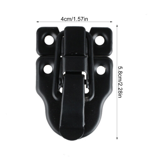 (Black, 707) 2pcs Small Hasp Latches for Wooden Boxes & Toolbox 1