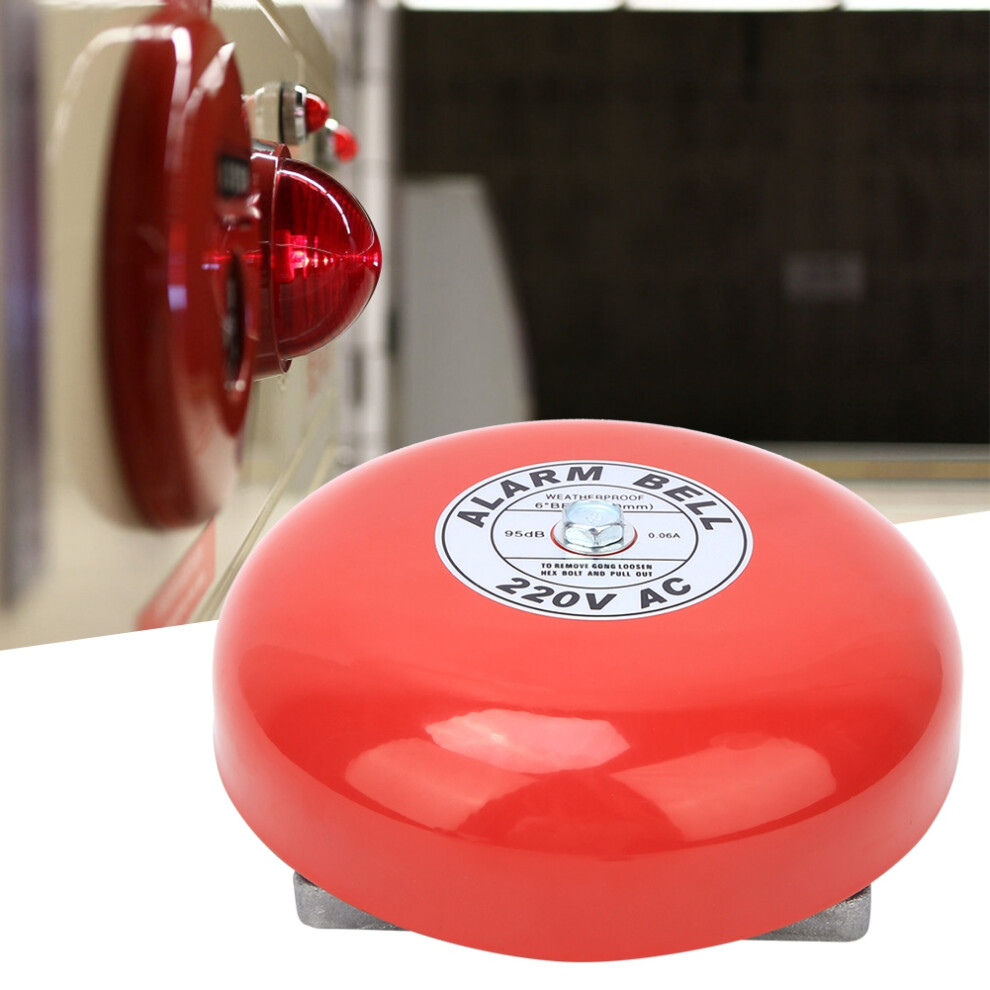 Industrial Fire Alarm Bell Cb-6B 150Mm 95Db Red Ac220v Elevator & Fire Safety 8361392586308