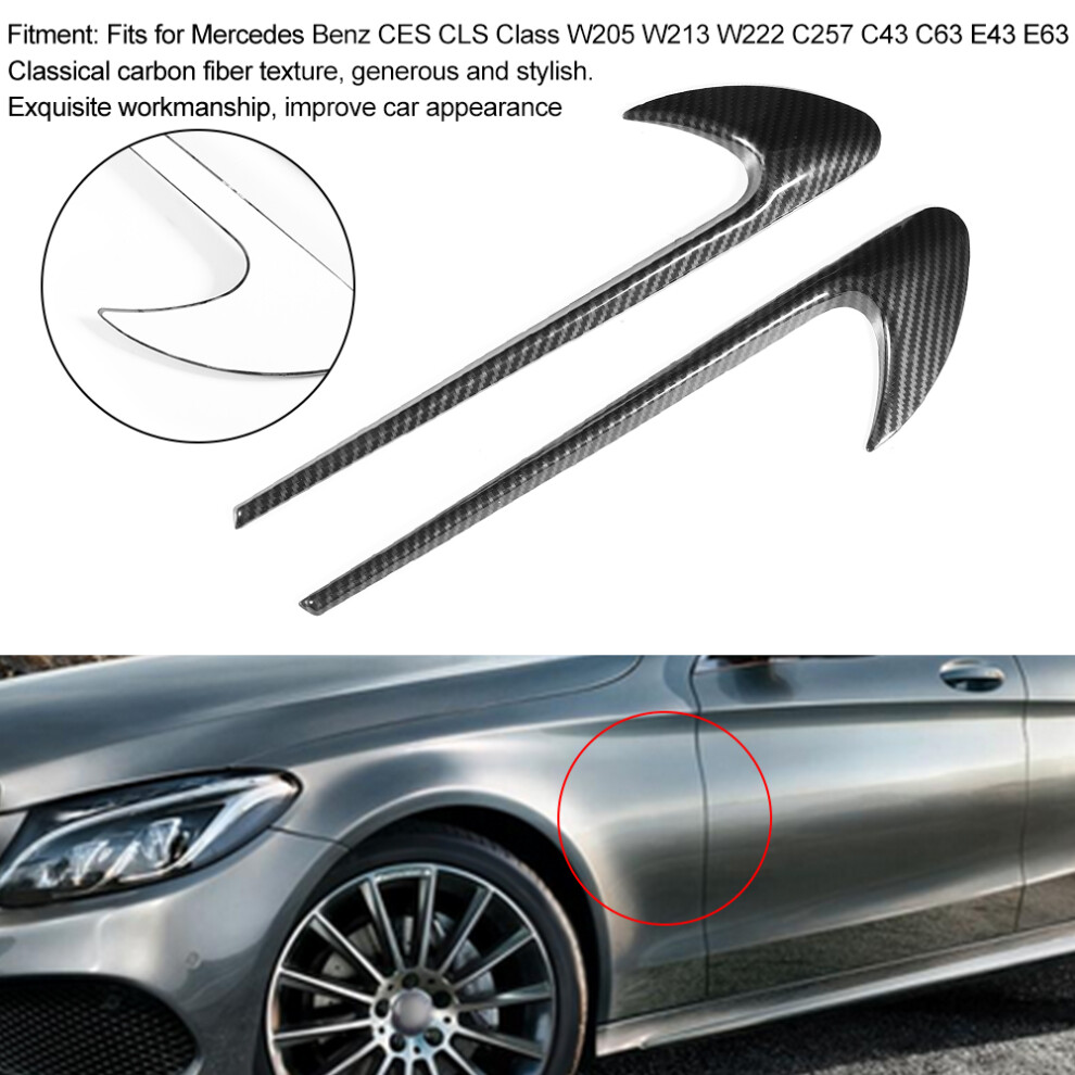 Carbon Fibre Look Fender Stickers, Fit W205 W213 7293282774667