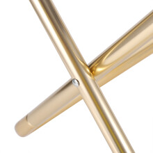 Aluminum Alloy Folding Camping Stool 31cm Black Fabric Gold Frame