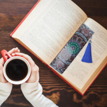 DIY Tassel Bookmark with Rhinestone Leather Page Marker 21cm x 6cm