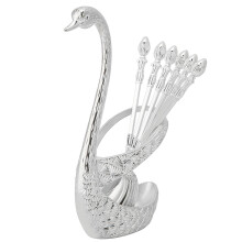 Accessoires de table élégants, porte-cuillères en forme de cygne, cuillères de service multifonctions en acier inoxydable et alliage de zinc,