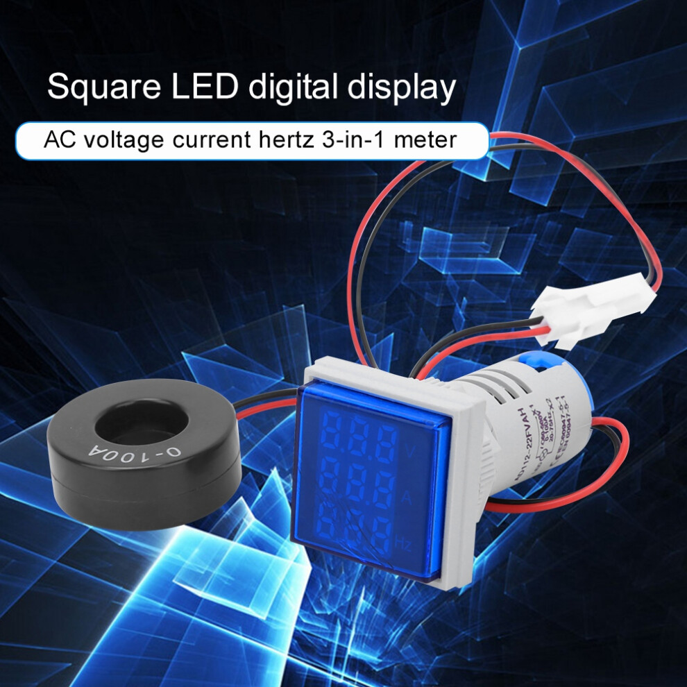 Blue Digital Multimeter For Ac Voltage Current & Hertz Measurement 3-Digit 8741392289124