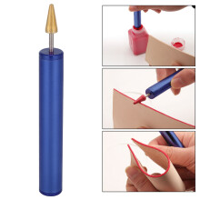 Dark Blue Faux Leather Edge Dyeing Pen, Handheld Roller Tool 13.2cm