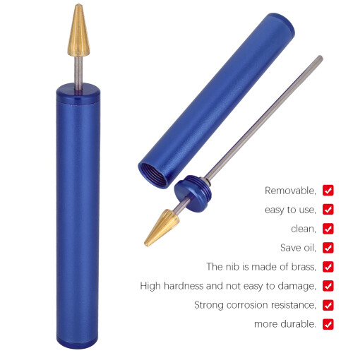 Dark Blue Faux Leather Edge Dyeing Pen, Handheld Roller Tool 13.2cm 1