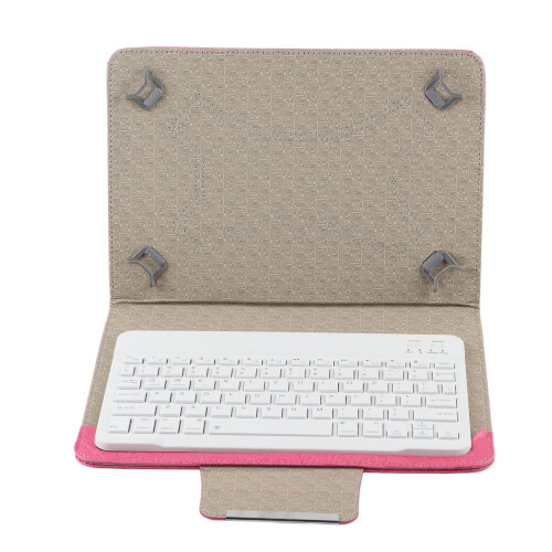 10in PU Leather Bluetooth Keyboard Case for Tablets & Phones, Adjustable Stand 2