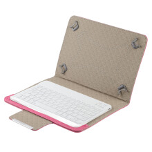 10in PU Leather Bluetooth Keyboard Case for Tablets & Phones, Adjustable Stand