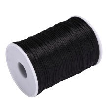 Nylon Satin Cord for Jewelry Making, 100yd, 2.5mm, Black