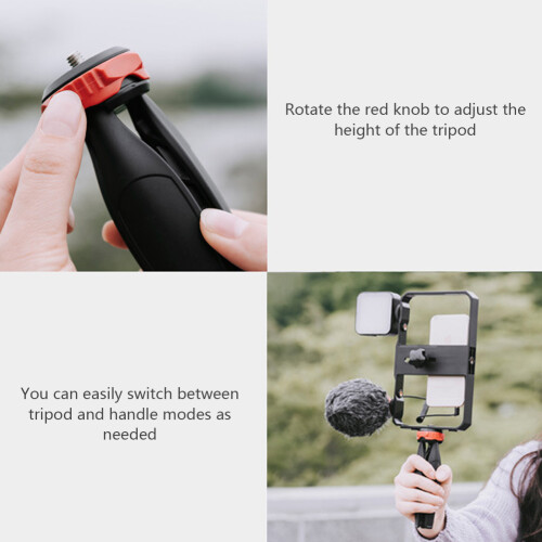 Mobile Phone Stabilizer Set with 49LED Fill Light & Microphone, Black 1