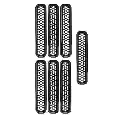 Front Mesh Grille Einsätze für Jeep Wrangler 7PCS 1