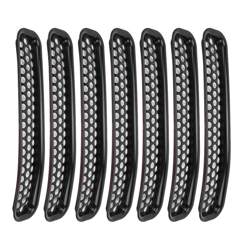 Kühlergrill Einsatz 7PCS Schwarz für Jeep Wrangler