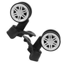 Pair Draw-Bar Suitcase Wheel, Silent, Wear-Resistant, Black, 328g