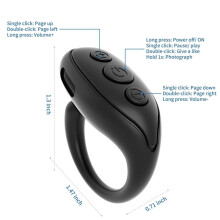 2X Remote Control Page Turner, Cell Phone Camera Shutter Selfie Remote, Ring Remote for