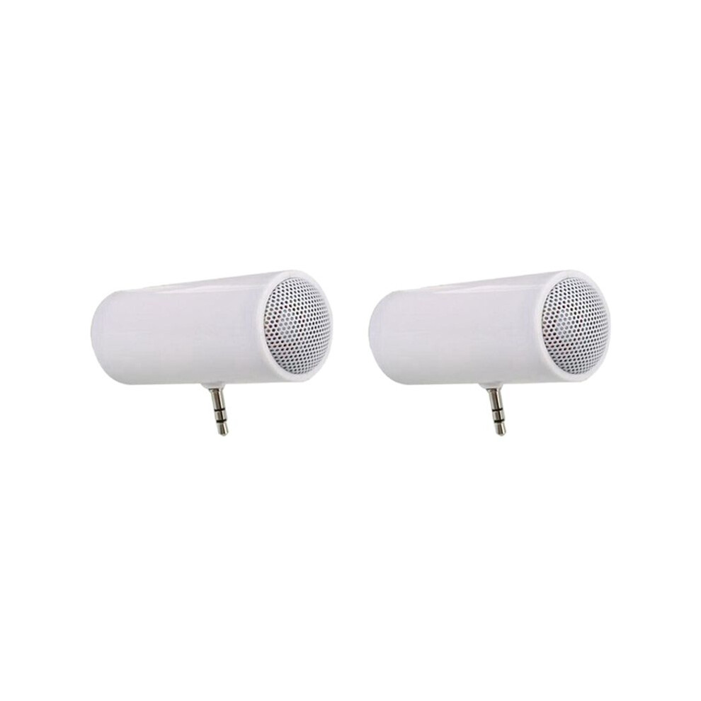 2Pcs 3.5Mm Jack Stereo Speaker Portable Mp3 Music Player Speaker Amplifier Loudspeaker For Phone Tablet Pc- White 6032244138151