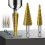 Step Drill Bit 6Pcs Hss Step Drill Bit Set Cone Hole Cutter Taper Metric Nitriding Hex Core Drill Bits Gold 2
