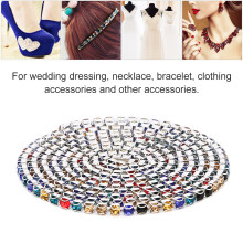 Colorful Artificial Rhinestone Chain Trim 2-4mm for DIY Dress Clothing