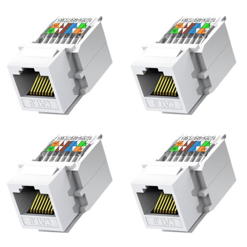 40 Pack Cat6 RJ45  Jack, Tool Less No Punch-Down Tool Required Module Coupler