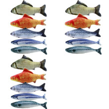 15 Stücke Katzen Minze Fisch Spielzeug für Katze 20 cm Katzen Spielzeug Katzen Fisch Kissen Katze Katzen Minze Spielzeug