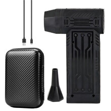 Compressed Air Duster 130000RPM Cordless Electric Duster Rechargeable 3-Speed Adjustable with LED Light Nozzles