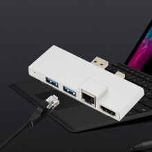 Aluminum 6-in-1 Docking Station for Microsoft Pro 4/5/6, HDMI, RJ45, USB3.0