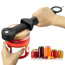 Multifunctional Bottle Opener Stainless Steel Lid Opener Adjustable WineBeer Can Opener for Weak Hands Seniors