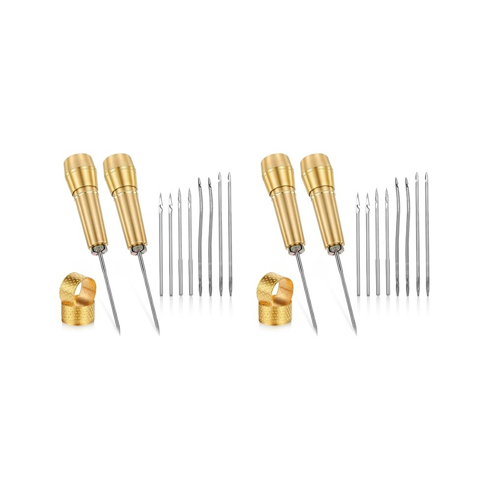 28 Pcs Leather Sewing Awl Needle Set With Copper Handle, Leather Sewing Needle Awl For Leather Sewing Tools 6032128318259