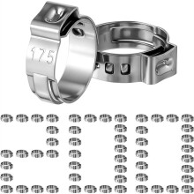 200 Pcs 1/2 Inch PEX Cinch Clamps,Stainless Steel Crimp Rings Single Ear Hose Clamps for Tubing Pipe Fitting Connections