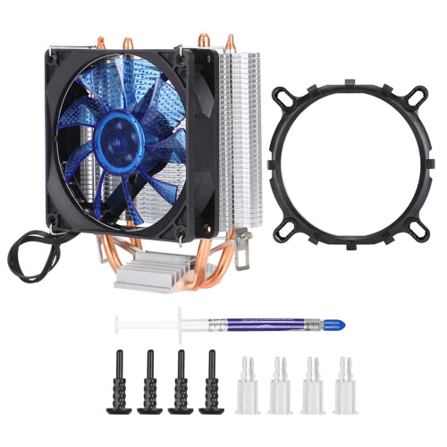 Blue Light Double-Row CPU Cooler Fan 3Pin Hydraulic Bearing 1