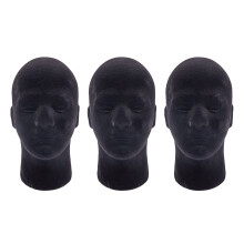 3X Male Foam Mannequin Manikin Model Wigs Glasses Cap Display Stand Black