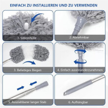 Telescopic Washable Microfibre Duster,Long Extendable to 254 cm,Bendable Dust Catcher,for High Ceilings, Ceiling Fan