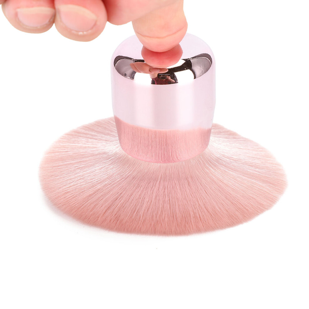 Portable Handle Makeup Brush Set - Fiber Wool, Round & Oblique Heads