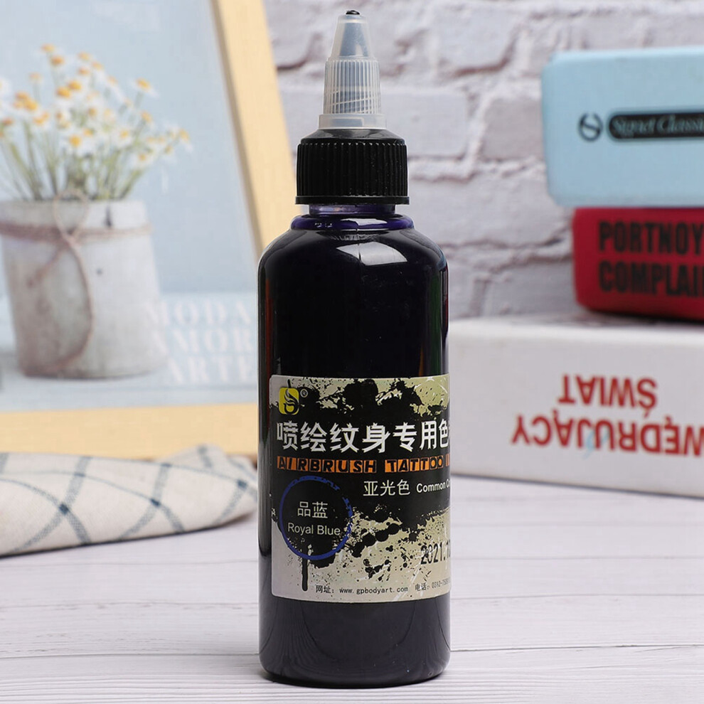 100ml Temporary Matte Tattoo Ink Airbrush Pigment Blue 138x40mm