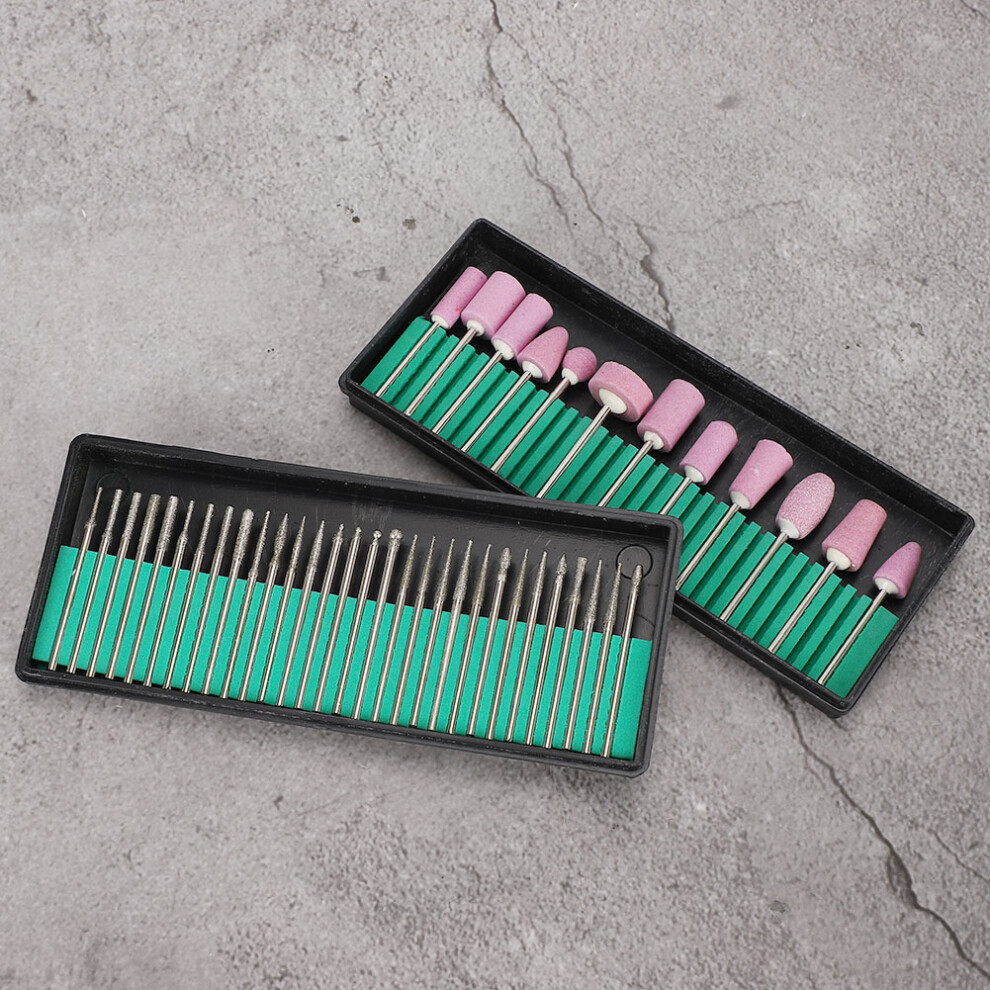 Nail Drill Bits Needle Set 12+30pcs Manicure Pedicure Burrs for Nail Polishing