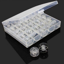 25 Sewing Bobbins in Clear Case