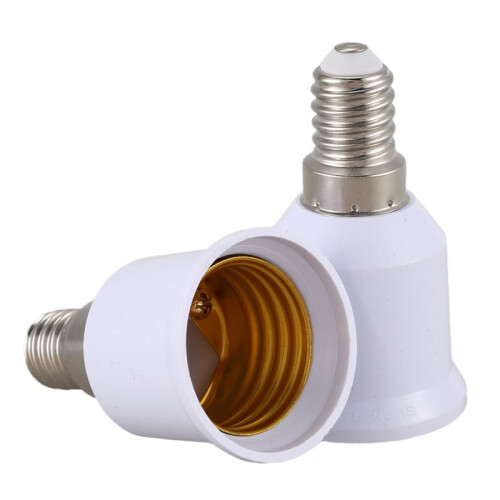 20 Pcs E14, E27 Adapter Base Screw LED Light Bulb Bulb Socket Converter, White 1