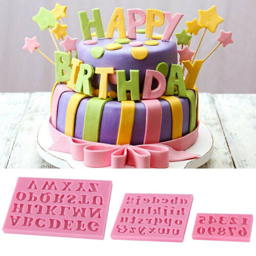 3-Pc Silicone Letter Mold Set for Baking Candy & Cake 2