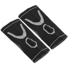 2pcs Children Nylon Breathable Soft Knee Pad Protector 13x24cm Gris Noir
