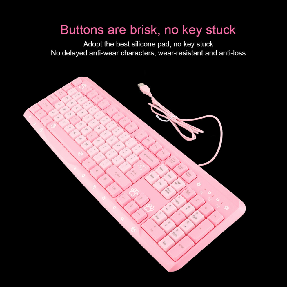 Ultra Thin Keyboard Usb Wired Pink 7055741783326