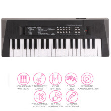 37-Key Electric Kids Keyboard Piano, Recording, USB Power, Black/White
