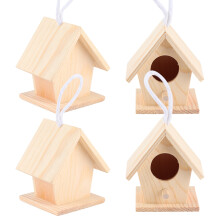 Australian Garden Bird Nests 4 Pack Wooden Hanging Bird Houses for Outdoor Use