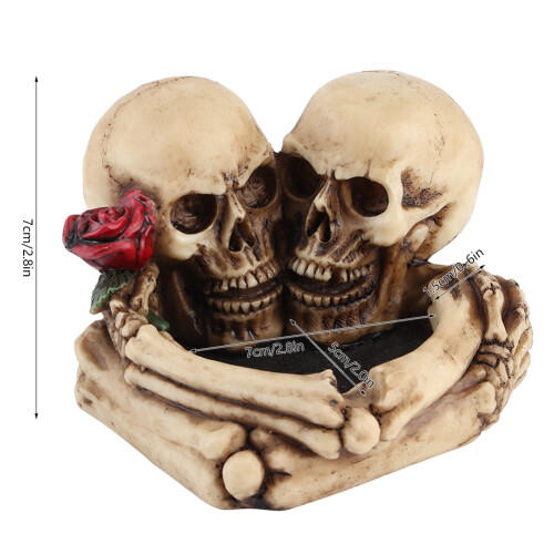 Resin Skeleton Ashtray Statue for Halloween Decor 7cm tall 1
