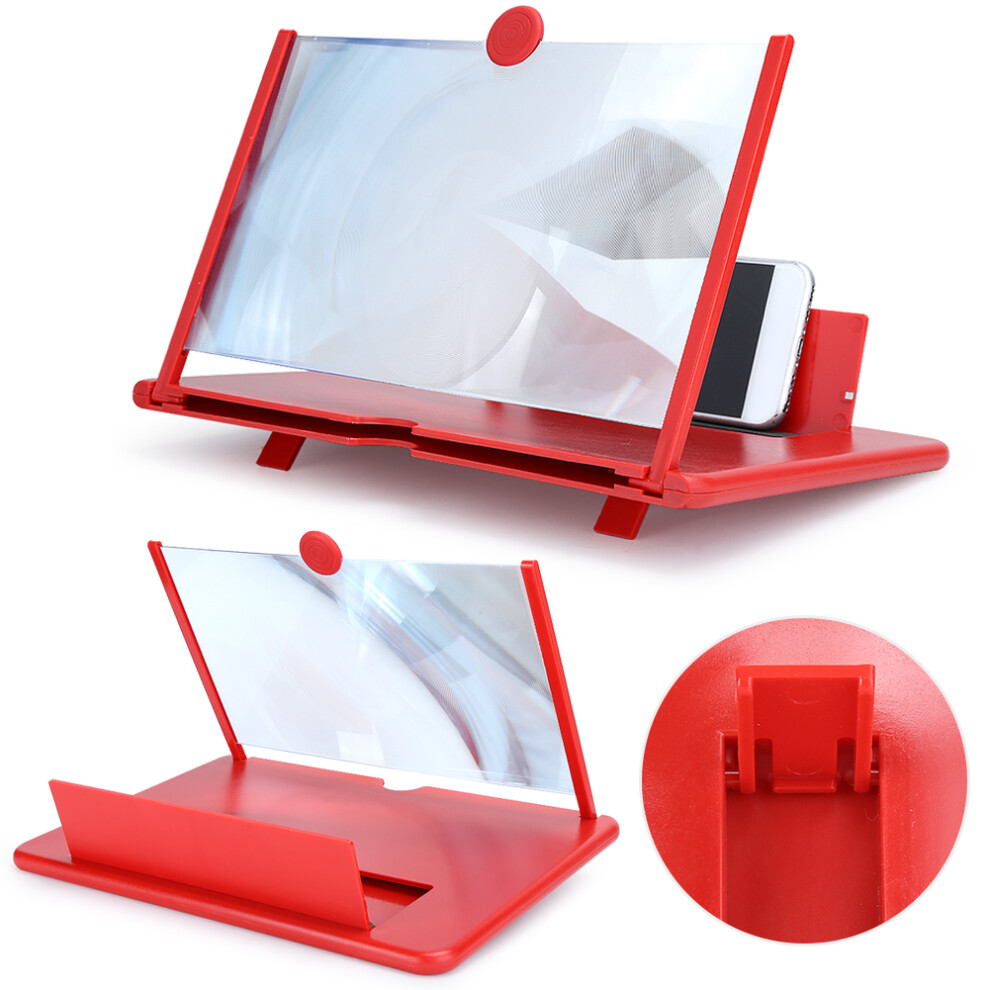 12In 3X-5X Screen Amplifier Stand For Phones Under 7In Red 9431392303225