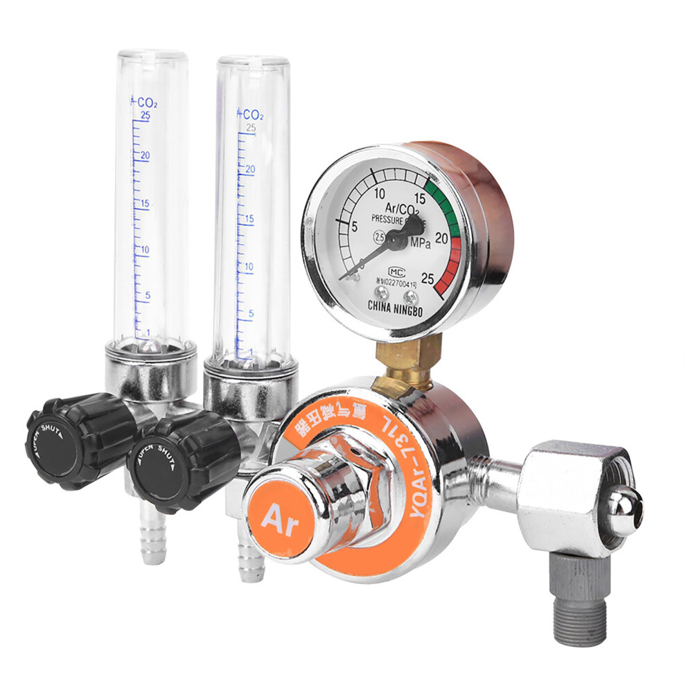 Argon Regulator Zinc Alloy Double Tube G5/8Inch Gas Control For Welding 9461392303666
