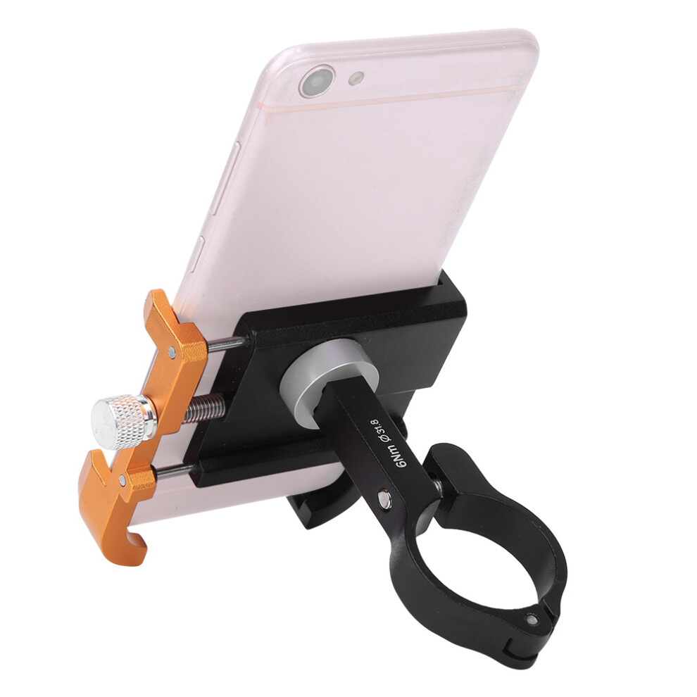 Aluminum Alloy 360 Bicycle Phone Mount, Fits 22.2-31.8Mm Black/Gold 7641392598633