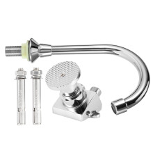 Copper G1/2in Floor Mount Pedal Basin Faucet Set – Silver, Light Luxury