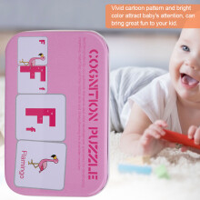 Pink Kid Learning Cognitive Educational Card Set, 56pcs with Storage Box for Ages 3+