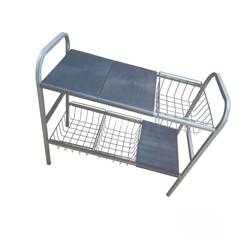 Extendable Kitchen Storage Rack Featuring 2 Levels 3-Gray