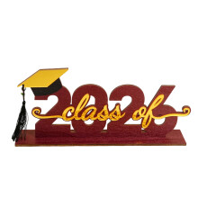 Klasse van 2026 Houten Tafel Centerpieces Congrats Grad-Stijl6