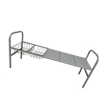 Système de cuisine pratique 3 assiettes 2 paniers en acier-Gris